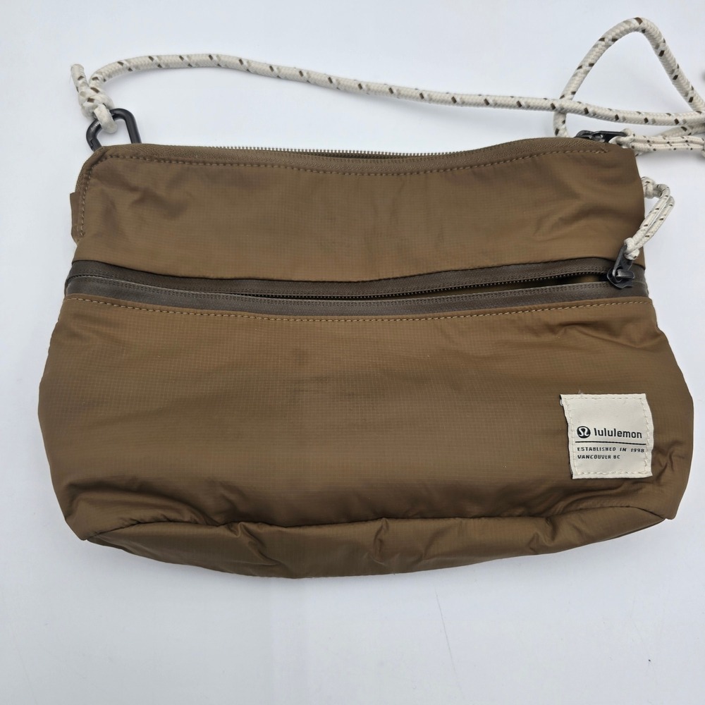 Lululemon Nylon‎ Crossbody Bag Olive Green Rope Strap Utility Pouch
